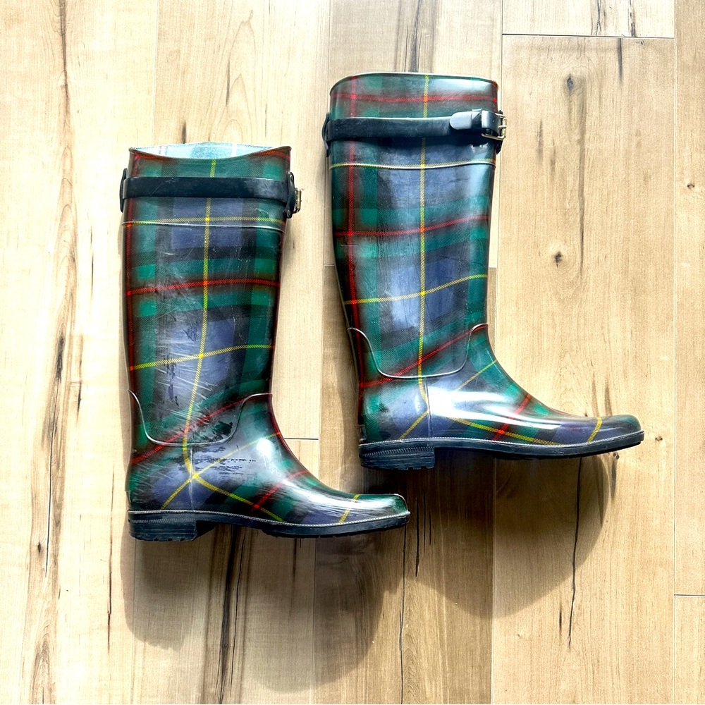 Ralph Lauren Plaid Rain Boots 11